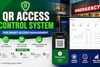 build qr code entry exit system fastapi admin dashboard