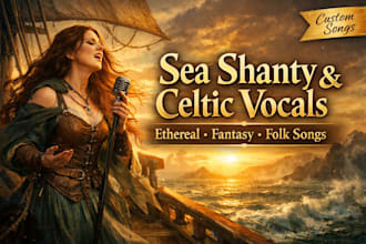 sing sea shanty, irish celtic, ethereal and medieval fantasy songs