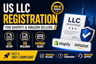 register US llc and ein for shopify, amazon fba and ecommerce business
