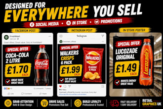 design bold retail offer graphics for supermarkets and convenience stores