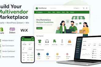 build shopify multi vendor ecommerce marketplace website dokan wcfm with app