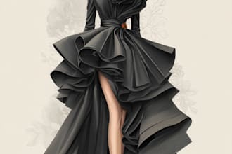 make a fashion or editorial illustration, sketch, commercial