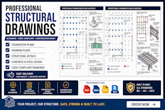 create structural drawings for building approval USA foundation and framing plan