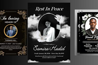 design funeral flyer memorial card obituary flyer event church flyer in 24 hours