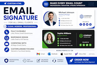 design custom HTML email signature for all email clients