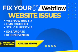fix, redesign, update or optimize webflow website bugs, cms issues and errors
