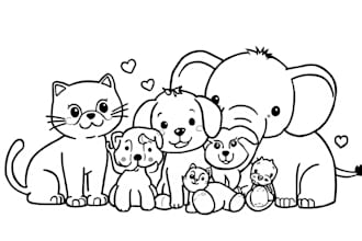 design fun and simple coloring pages for toddlers and kids