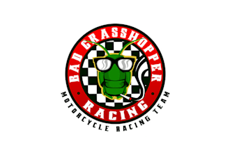 design mascot bad grasshopper racing logo