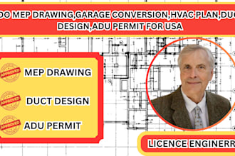 do mep drawing,garage conversion,hvac plan,duct design,adu permit for usa