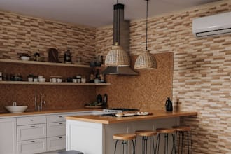 design a realistic 3d interior kitchen
