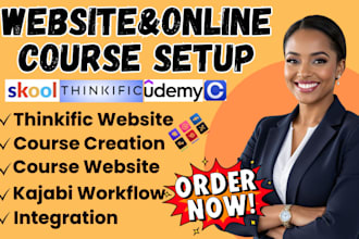 do thinkific course promotion, skool community setup  mighty network