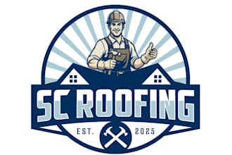 design a modern construction, real estate, and roofing logo
