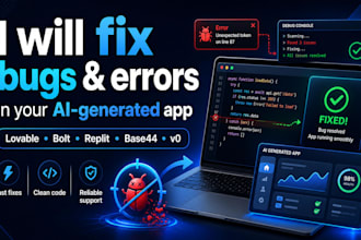 fix bugs in your lovable, bolt, base44, replit or v0 vibe coding app