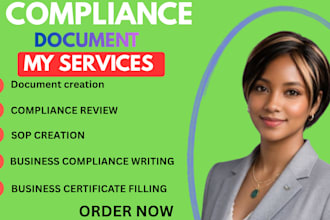 review your compliance policy business documentation business certificate