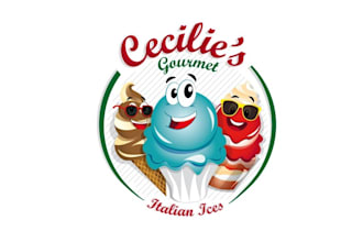 design mascot cartoon food ice food truck logo