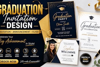 design modern graduation invitation card, announcement and party flyer