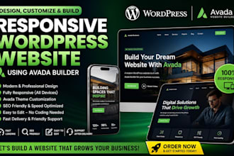 design, customize and build responsive wordpress website using avada builder