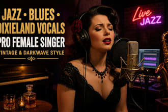 sing jazz vocals, blues singer, dixieland, darkwave and vintage female vocalist