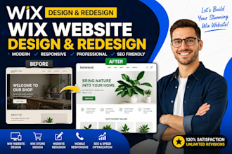 design or redesign wix website, wix store or business site