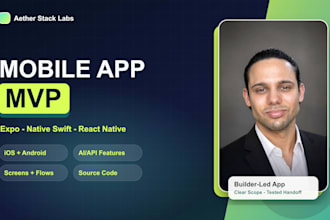 build an expo react native or swift ios app mvp