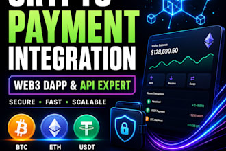 crypto payment integration, API integration, redevelop web3 dapp, crypto wallet