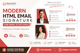 create modern HTML email signature for gmail outlook apple mail