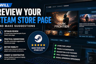 review your steam store page and make suggestions
