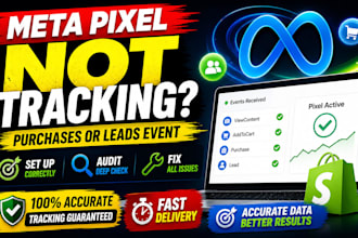set up, audit and fix meta pixel capi not tracking purchases or leads event