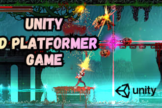 design and develop an addictive unity 2d platformer game for mobile, PC and web