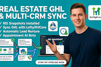 setup real estate gohighlevel crm, lofty, kvcore and automation