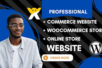 do commerce website,woocommerce store website, e commere store  on wordpress wix