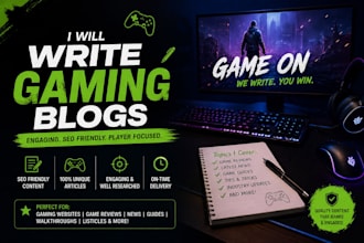 write high quality articles and blog posts on tech or gaming