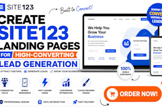 create site123 landing page website design for high converting lead generation
