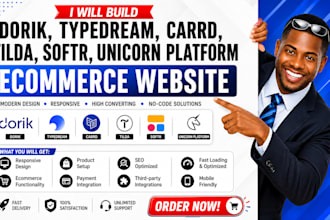 build dorick typedream carrd tilda softr unicorn platform for ecommerce website