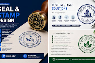 design professional realistic digital stamp or embossed seal logo within 1 hr