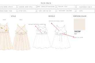 create professional fashion illustrations, flat sketches and tech packs