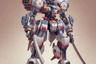 do anime style mecha robot illustrations