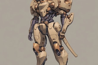 draw mecha robot armor character concept for you