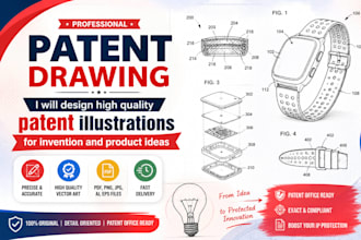design high quality patent illustrations for invention and product ideas