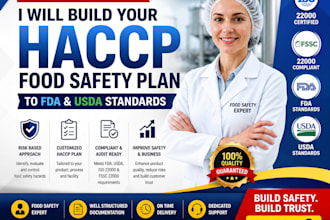 build your haccp food safety plan to fda and usda standards iso 22000 fsc 22000