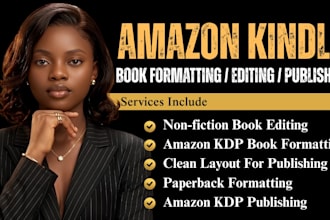 edit, format, and publish your amazon KDP self help, christian, nonfiction ebook