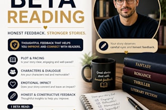 beta read fantasy romance thriller or literary fiction novel
