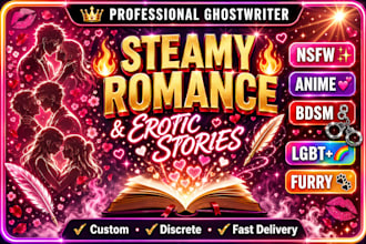 write a captivating romance or sensual story as a ghostwriter