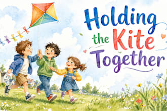 watercolor children story book illustration, kids storybook, book art book cover