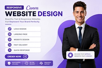 design canva website design, landing page, canva web design