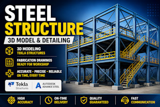 create tekla steel detailing and fabrication shop drawings