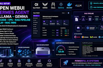 setup open webui hermes agent ollama gemma docker vps rag pipeline vllm mac mini