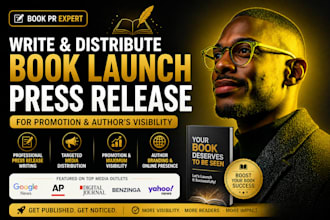 write and distribute book launch press release for authors visibility promotion