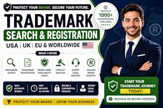 do USA trademark search and registration for your brand name and logo