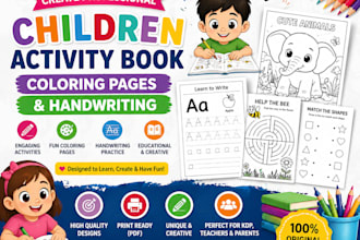 design fun and professional children workbook kids activity book and curriculum